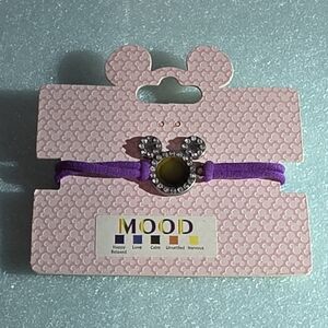Disney Purple Elastic Bracelet with Mood Changing Mickey Charm